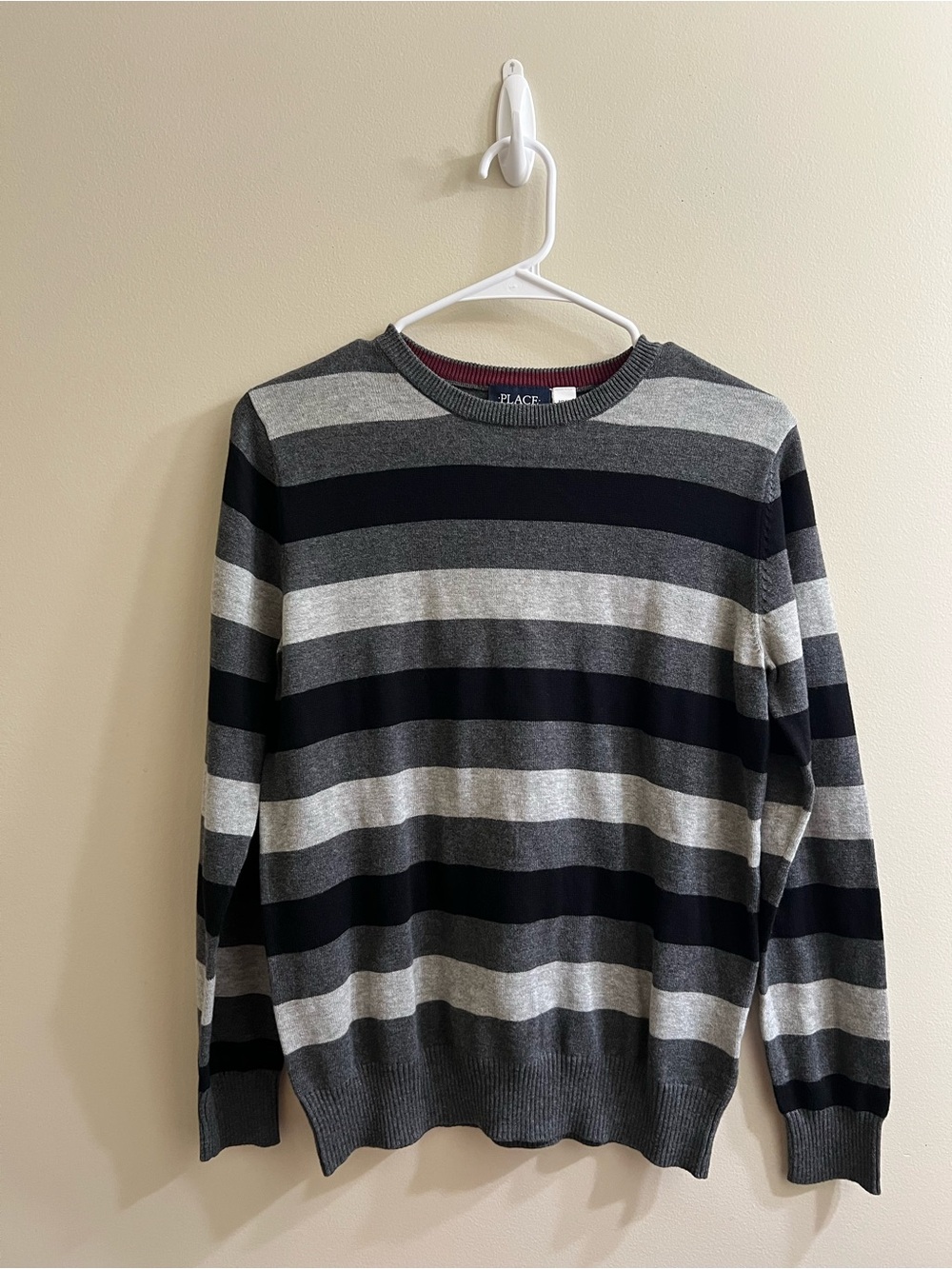 The Children’s Place Boys Striped Pullover Crew Neck Sweater 10/12 Large NWT